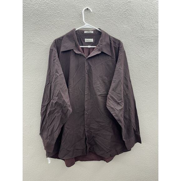 VanHeusen Mens Shirt Size 18.5 34/35 Purple Long Sleeve Button Up - Picture 1 of 12